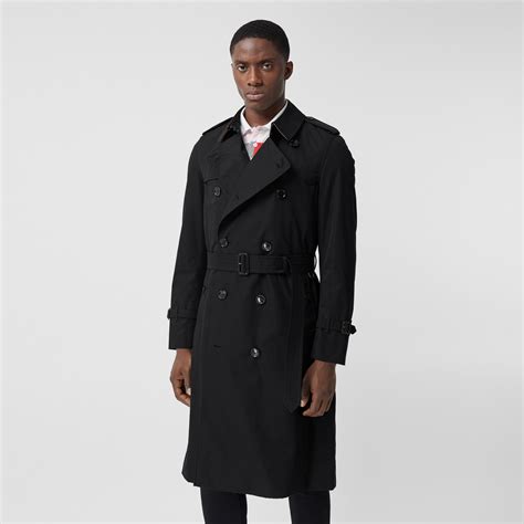 Long Chelsea Heritage Trench Coat in Black 